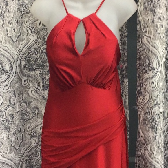 Red Carpet Dress ! Fitted stretch material low back, with train, mermaid - Picture 2 of 6